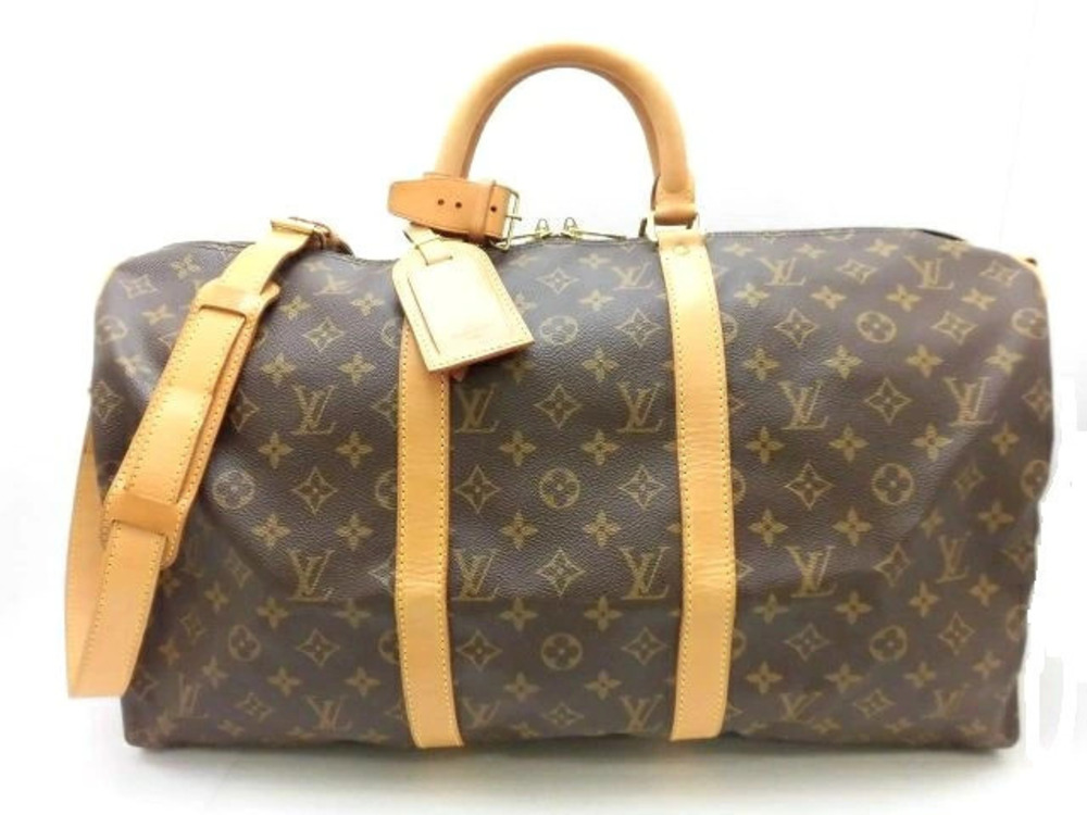 LOUIS VUITTON Keepall Bandouliere Boston Bag Travel Monogram